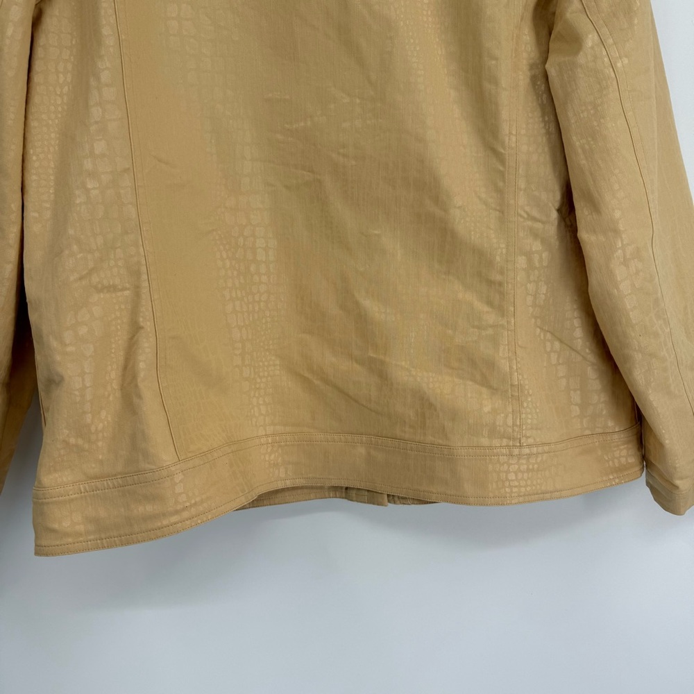 Chico's Women's Size 3 (XL) Jacket Full Zip Leather-look Butter-yellow Coat - Picture 6 of 7